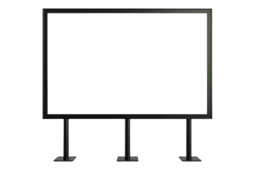 Empty advertising billboard frame isolated on transparent background