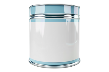Empty paint can isolated on transparent background