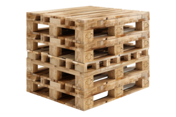 Euro pallet cardboard boxes isolated on transparent background