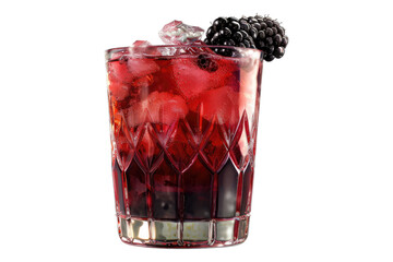 Extreme front view of blackberry bramble isolated on transparent background