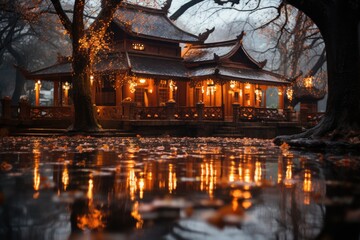 Hanoi, Vietnam, the Ngoc Son Temple (NGOC Son Temple), located on an island on the lake., generative IA