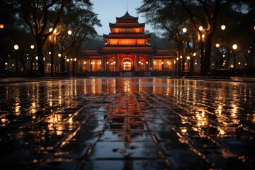 Hanoi, Vietnam, the mausoleum of Lê L?i (Le Loi Mausoleum), a tribute to the national hero., generative IA