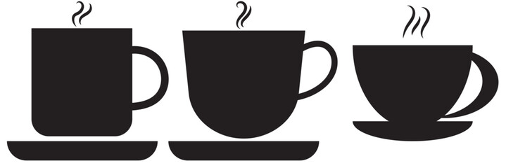 set of coffee icons, such as tea, drinks, cocoa, cup, cafe