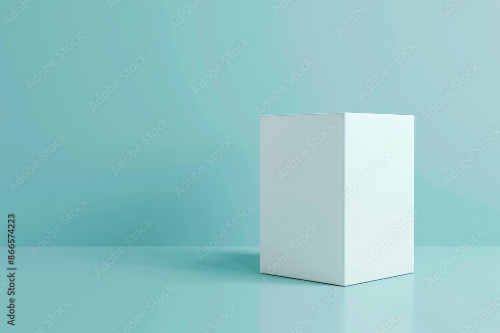 Poster mockup template for flat rectangle cardboard package boxes with a light grey background. high resolu