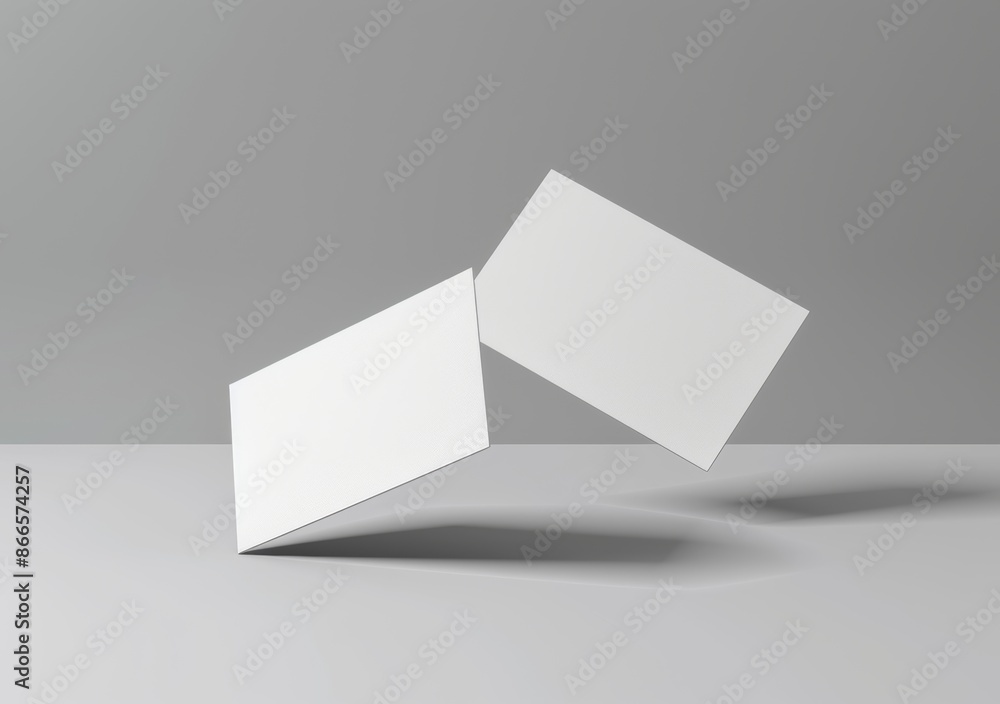 Poster mock-up template with front and back, in 3d rendered floating in air. includes invites, identity, st