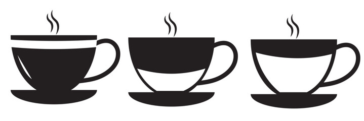 Coffee cup vector icons set. Coffee cup icon. Coffee vector icon. Tea