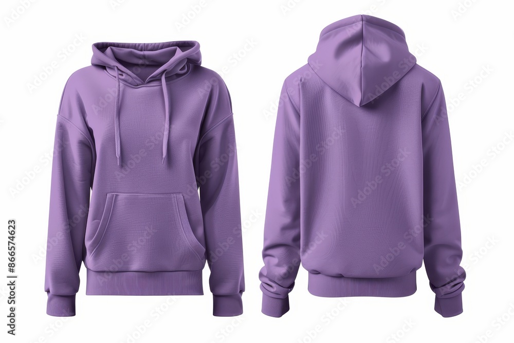 Poster this is a template for a purple hoodie with a clipping path, branding design mockup isolated on whit