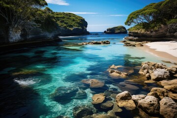 Bali, Indonesia, the island of Nusa Penida, with isolated beaches and crystal clear waters., generative IA