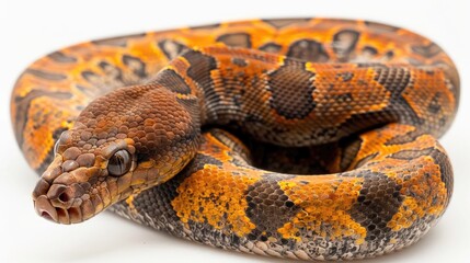 Fototapeta premium Kenyan Sand Boa in white background isolation