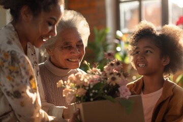 Nanny with little boy drawing at home, Creative Childcare: Nanny Engages Little Boy in Home Drawing Activities, Educational Bonding: Nanny and Little Boy Explore Artistic Expression at Home