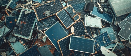 Recycling end of life solar panels, renewable energy equipment, broken and discarded