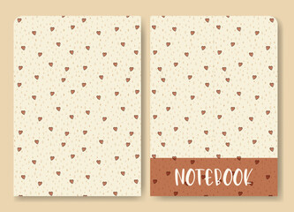 Simple book cover design in neutral color. Notebook cover page design aesthetic artwork illustration