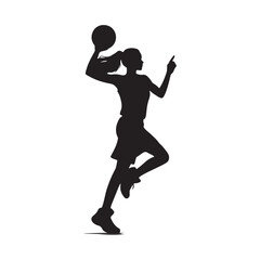 Art & Silhouettes of Basketball Players, Sport Men, Collection, Silhouette, Jump, Run, Ball, Lifestyle, Playoff, Dynamic, Player Illustration, Sport Silhouette