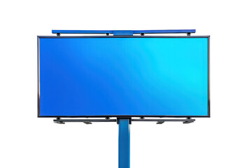 Obraz premium Large blank blue billboard isolated on transparent background. ready for advertising design or commercial message.