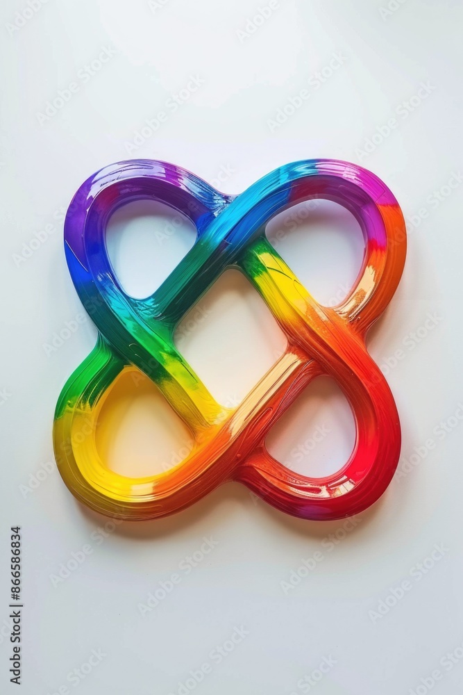Poster a colorful rainbow shaped object with a heart in the middle