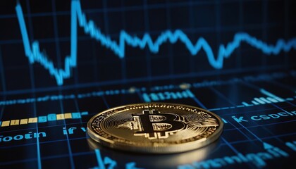 Bitcoin Cryptocurrency Bitcoin coin growth chart on the exchange chart
