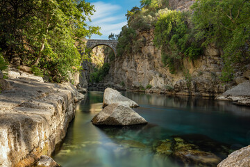 The Roman bridge at Koprulu Canyon, Antalya, Turkey