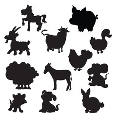 set of animals silhouettes