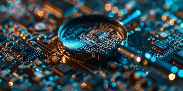 Advancements in digital forensics and computer security driving technological progress. Concept Digital Forensics, Computer Security, Technological Progress, Cybercrime Analysis, Data Protection