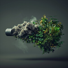 Car Exhaust sustainability transition from Smoke to Plant