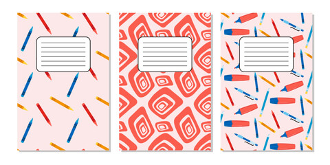 Obraz premium Cute scrapbook templates for planner, notepad, online diary notes, to do, to buy and other