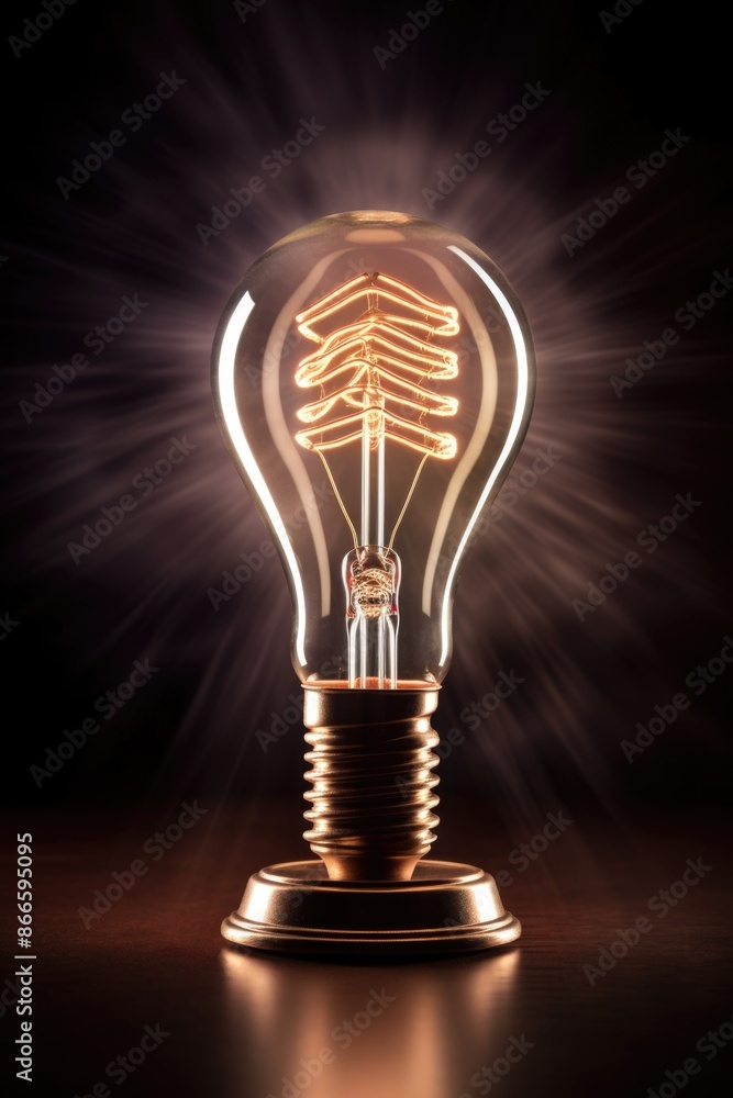 Poster a light bulb with a tree inside of it is lit up