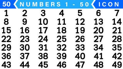 Numbers 1 - 48 - Black Circle , Inner White Border with White Numbers