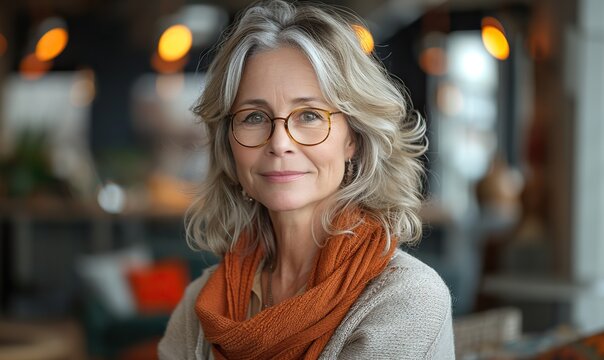 In a cozy office, an older professional woman exudes experience and competence, symbolizing reliability and expertise in her field.