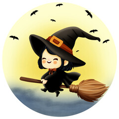 witch with a broom