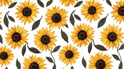 pattern with sunflowers