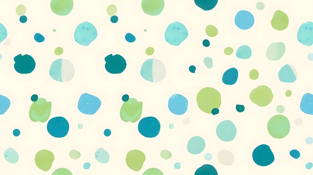 Abstract Blue Green and White Polka Dot Pattern
