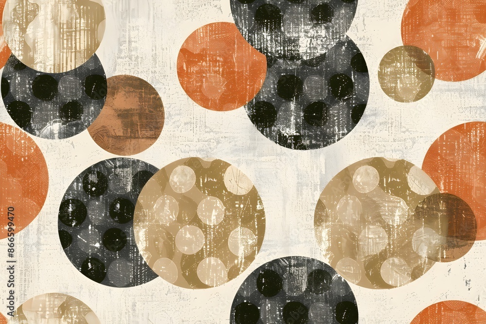 Poster abstract circles pattern with distressed texture