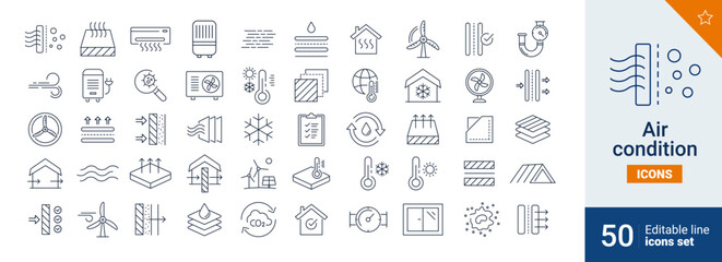 Air icons Pixel perfect. Construction, home, cold, ...	
