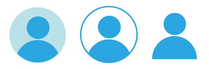 人物ピクトグラム　シルエット　アイコン 上半身アバター　丸囲みセット	