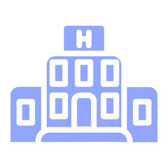 Hotel building icon with color style