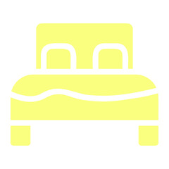 Icon double bed with color style