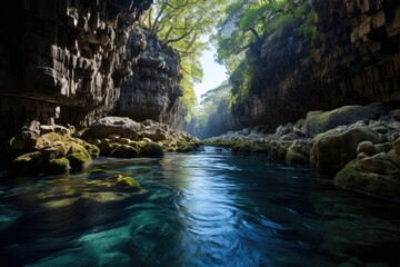 Margaret River, Australia, Lake Cave, an underground cave with impressive formations., generative IA