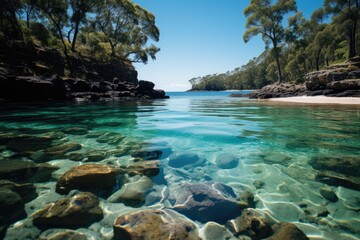 Fototapeta premium Noosa, Australia, the Cooloola National Reserve (Cooolola National Park), with untouched coastal landscapes., generative IA