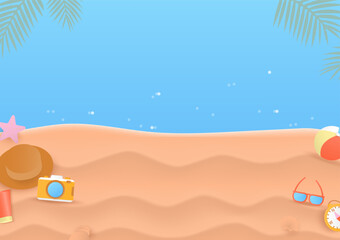 Beach and sea landscape background