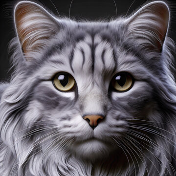 persan cat race , face close up 