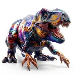 Fototapeta premium colorful dinosaur statue on a white background