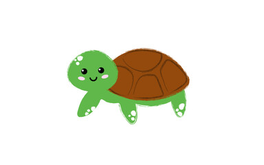 turtle children's drawing vector illustration