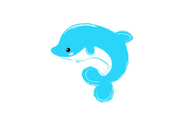 dolphin children's drawing vector
