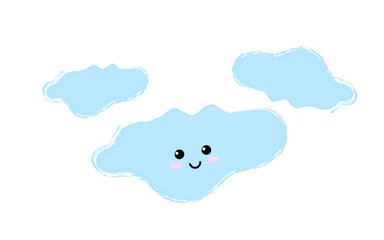 clouds children's drawing vector