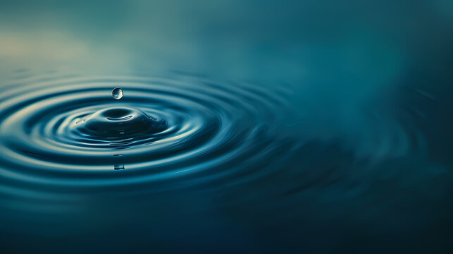 Water drops on water surface