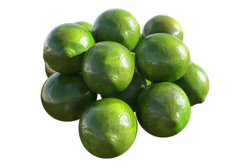 Lime fruit isolated on transparent background