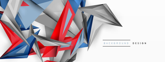 Minimal geometric abstract background. Low poly dynamic triangle design. Trendy techno business template for wallpaper, banner, background or landing