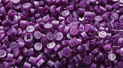 Obraz premium Hot cutting type purple masterbatch granules in full screen photo, masterbatch is used as product colorant in plastic industry