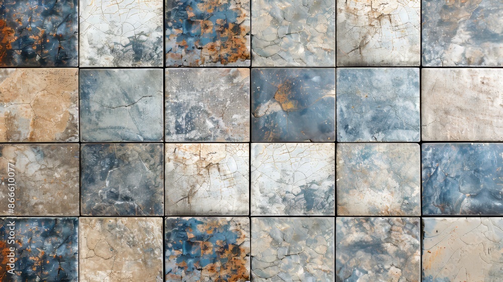 Aufkleber tiles with textured square patterns on the background