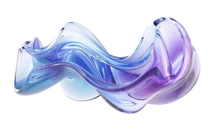Obraz premium Detailed 3D rendering of an abstract wave-shaped glass.